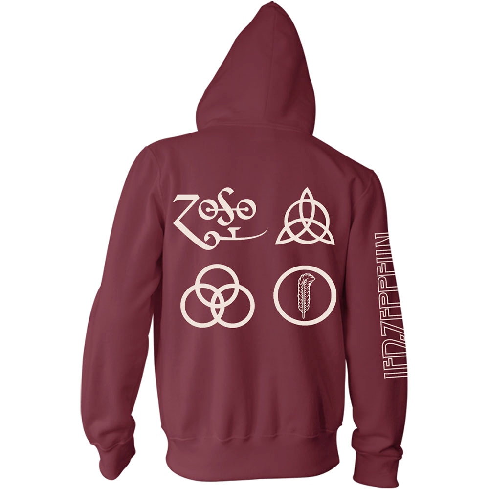Led Zeppelin - Symbols Zip hoodie - Red